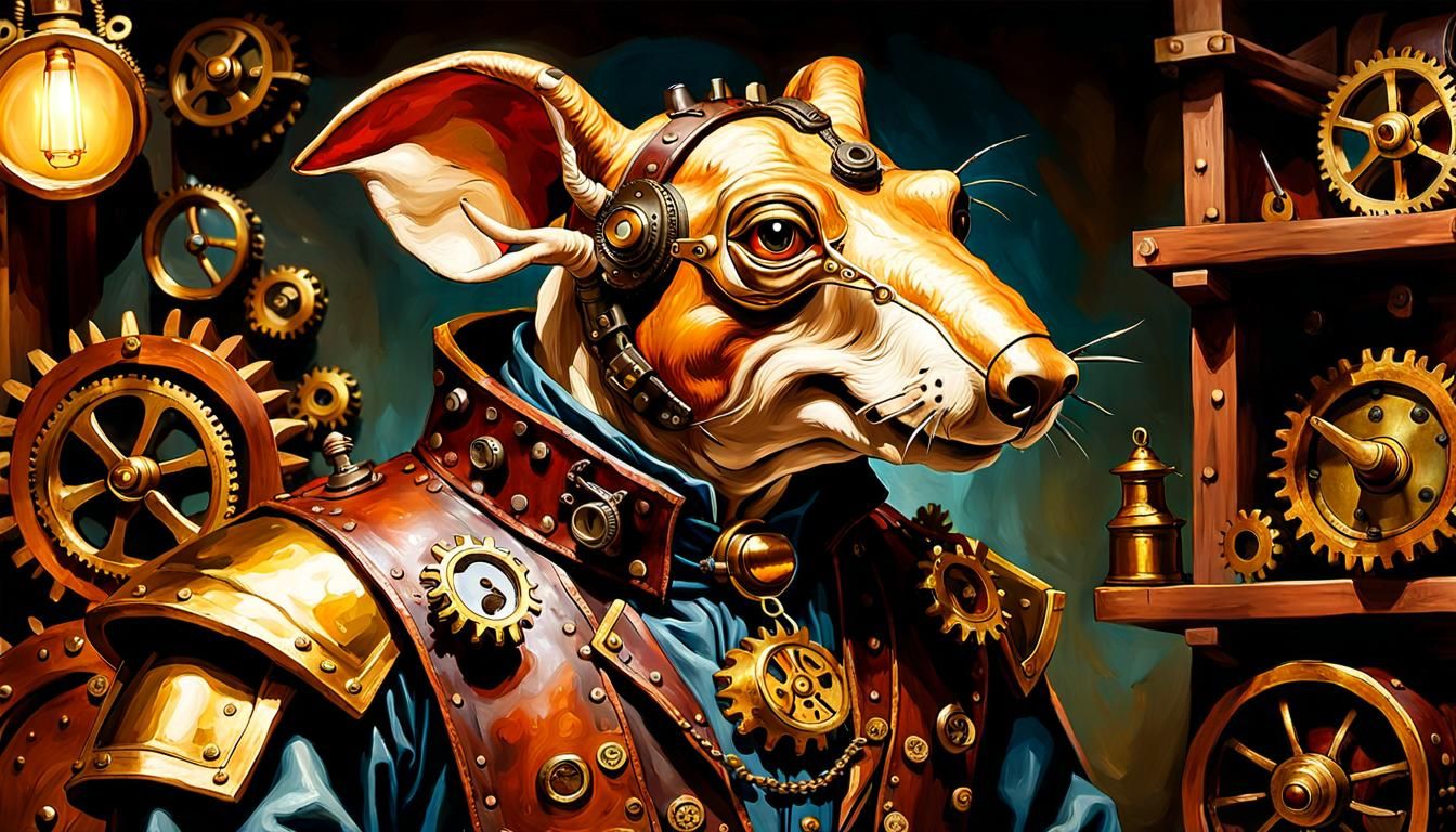 Steampunk Renaissance Aardvark in Leonardo da Vinci's Worksh...