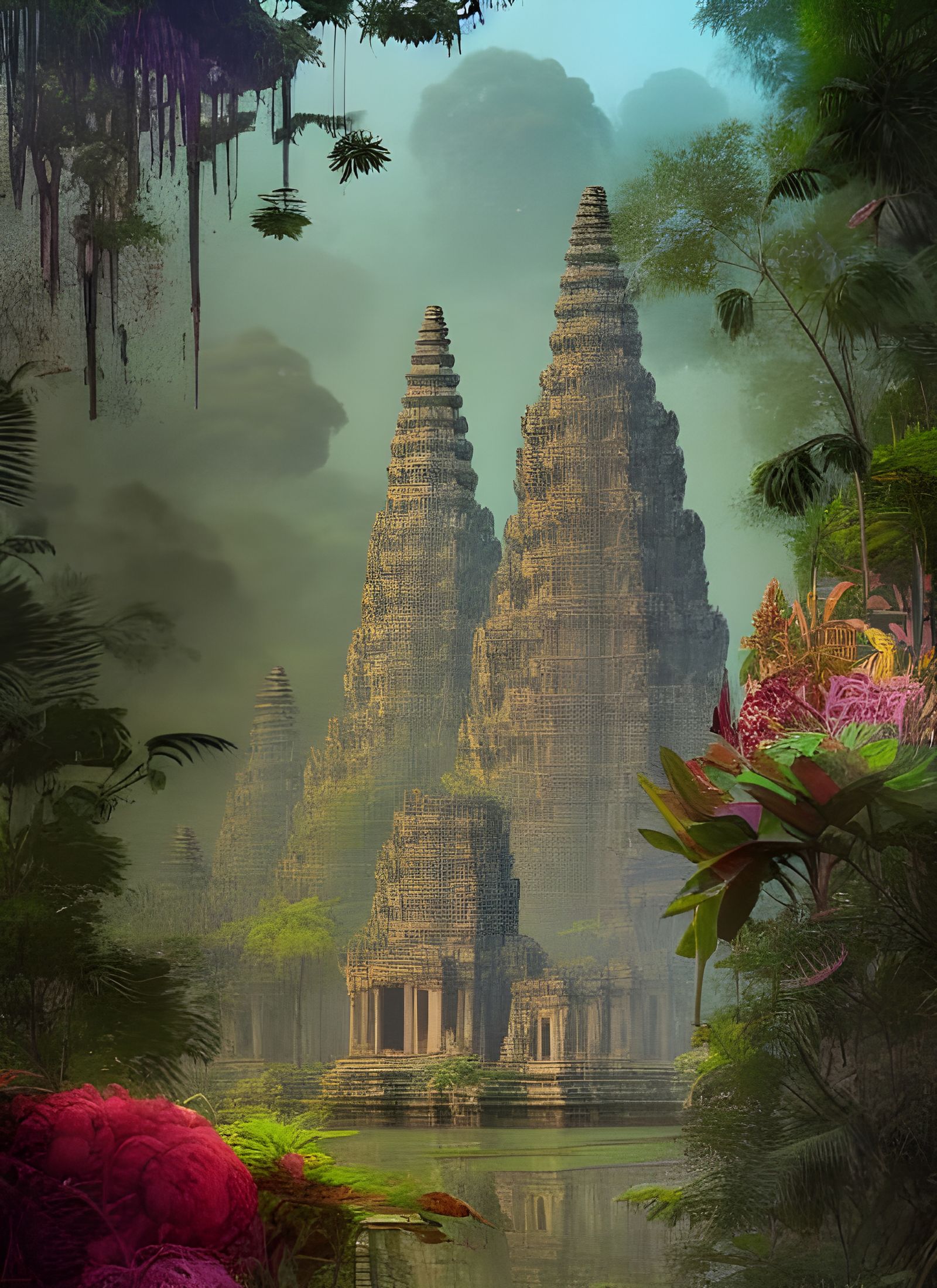 Epic Overgrown Angkor Ruins in Alien Jungle