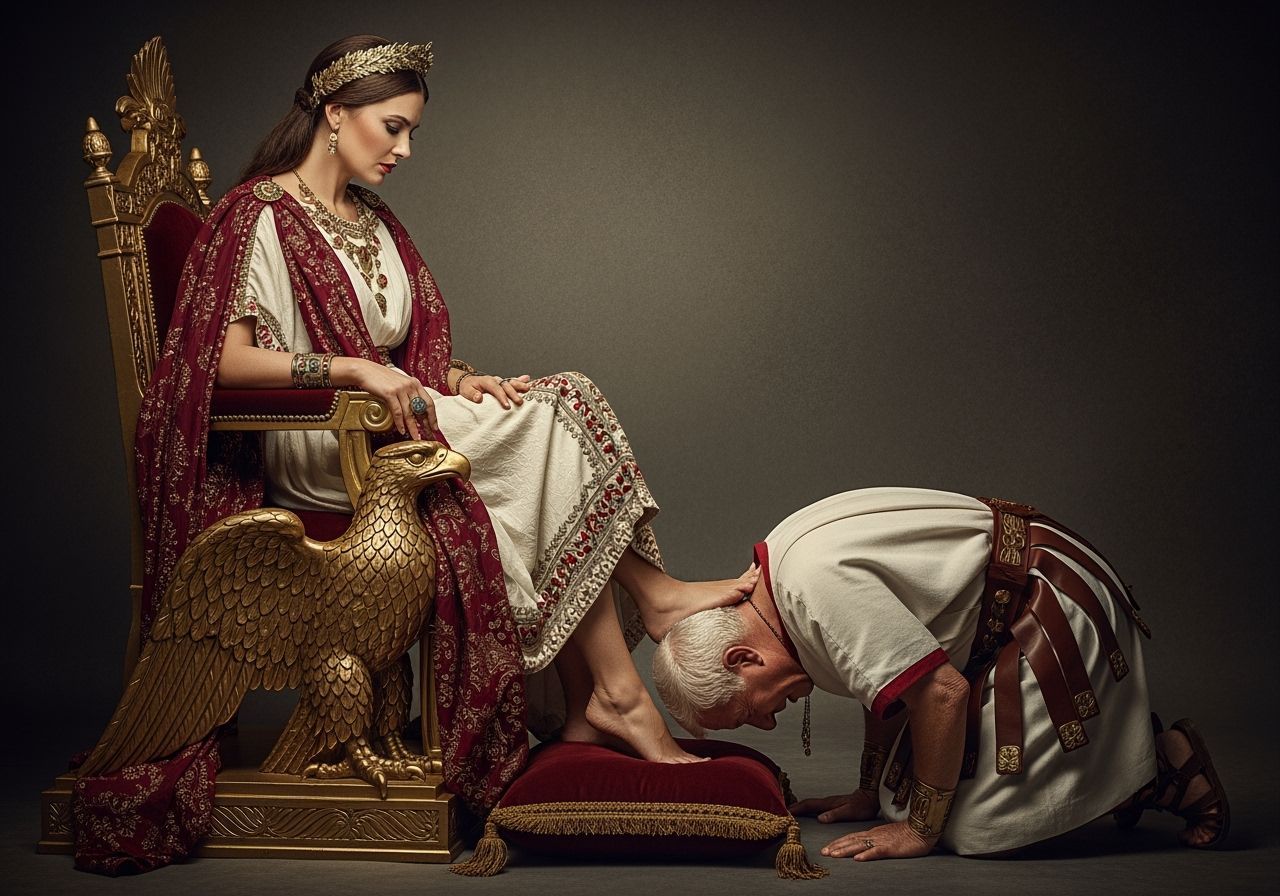 Stern Roman Empress on Eagle Throne