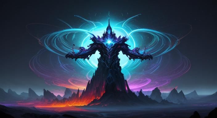 Godlike Figure Creates a Universe in Fantasy Art