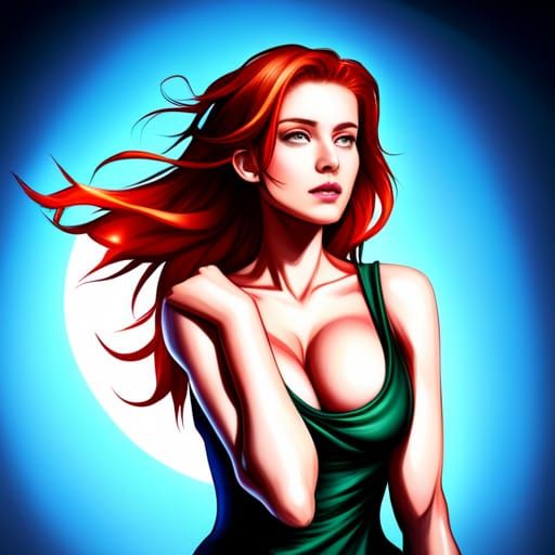 Redhead Portrait with Dynamic Lighting and Volumetric Effect...