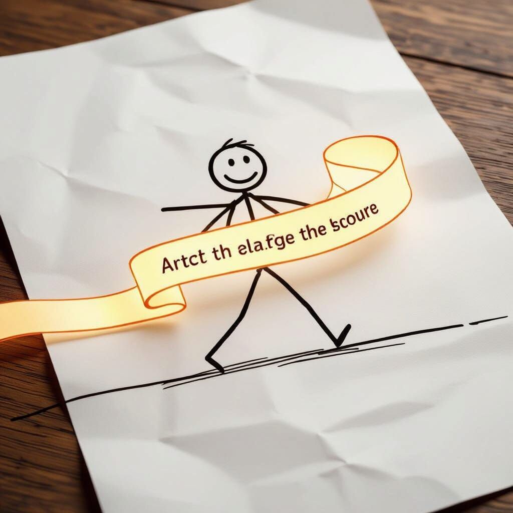 Minimalist Stick Figure Changed by Positive Message
