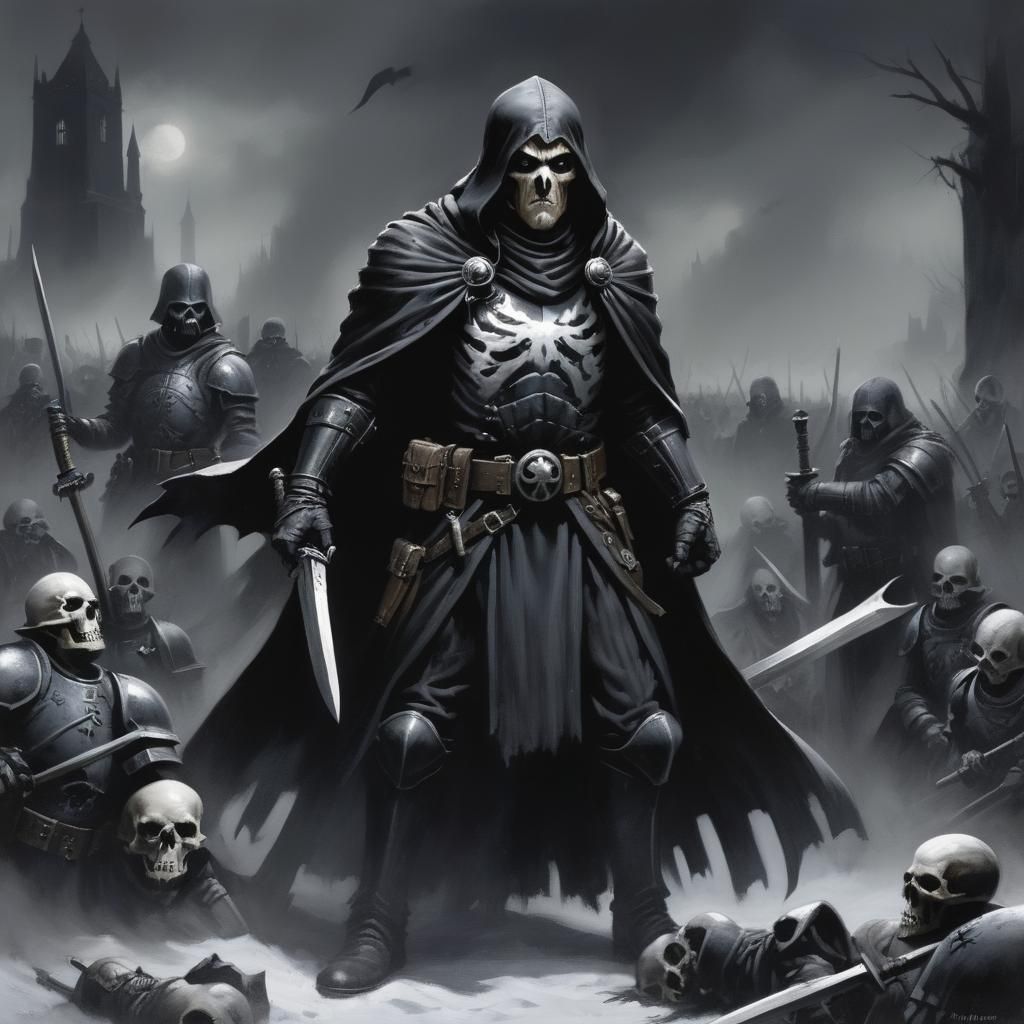 Grimdark Scene in Dystopian Style