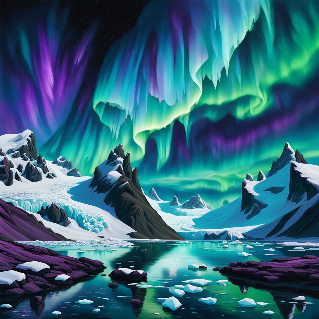 Antarctica Aurora Australis: Fantasy Concept Art