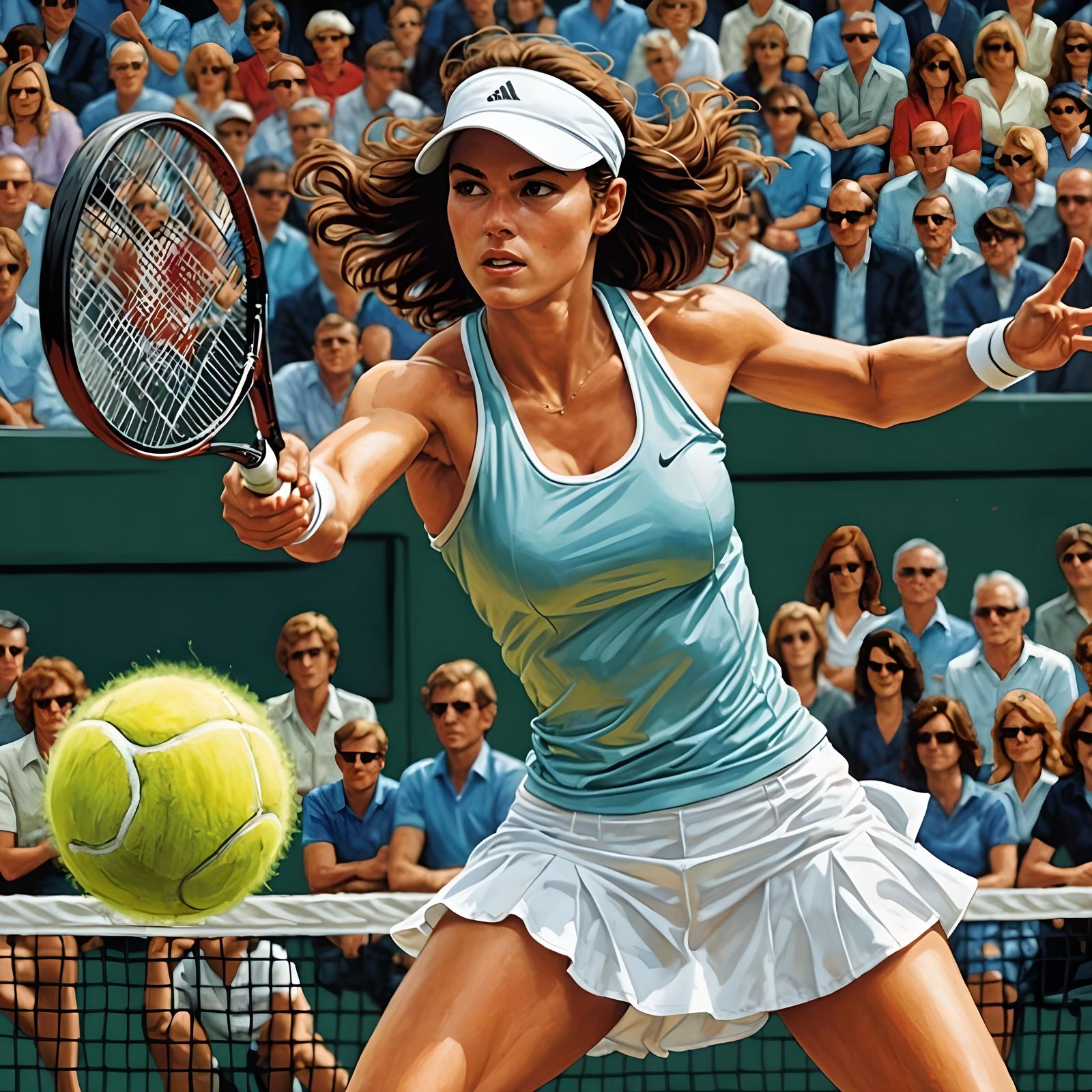 Tennis Player in Colorful Comic Book Style