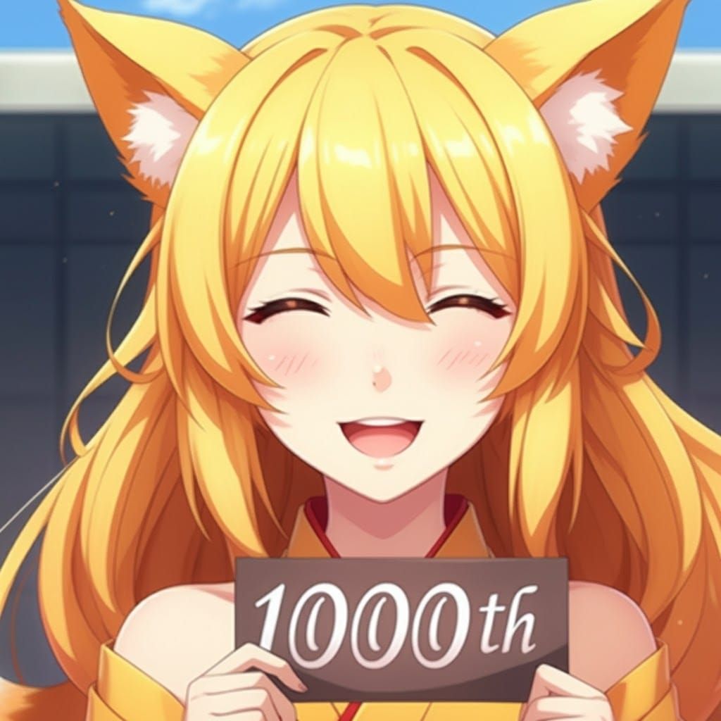 Anime Fox Girl Celebrates Milestone