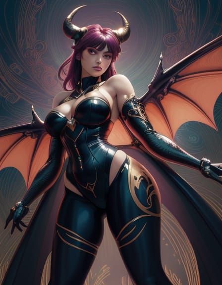 90's anime style art. Depiction of the dragon in human form....