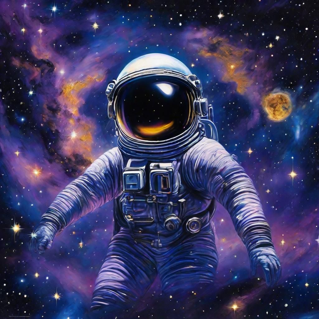 Astronaut in Infinite Space: Cosmic Surrealism