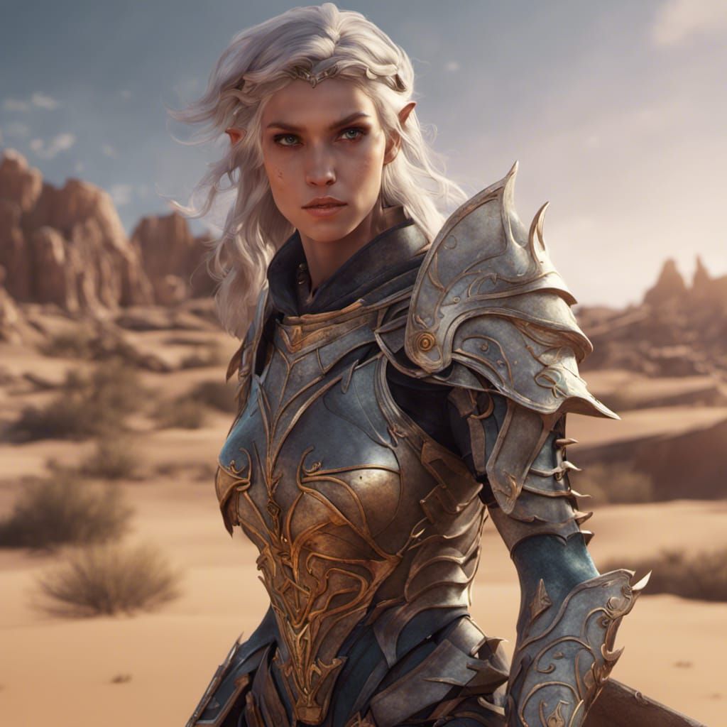 Desert Elf Knight: Fantasy Concept Art