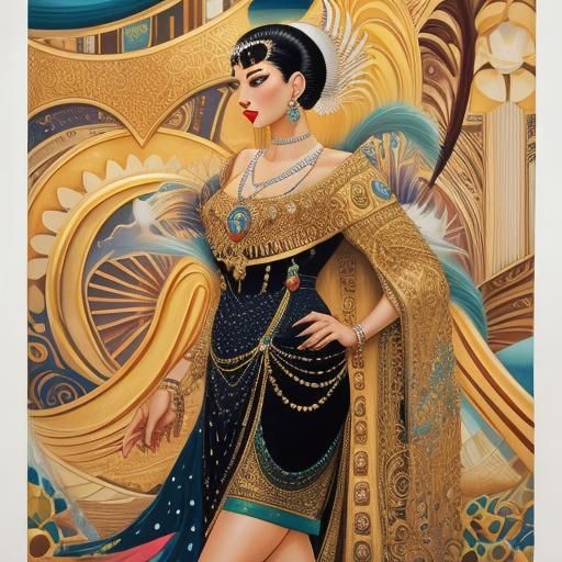 Detailed 3D Art in Erté Style