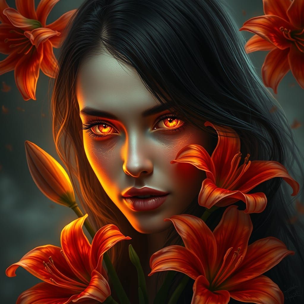 Mystical Woman in Ethereal Bloom