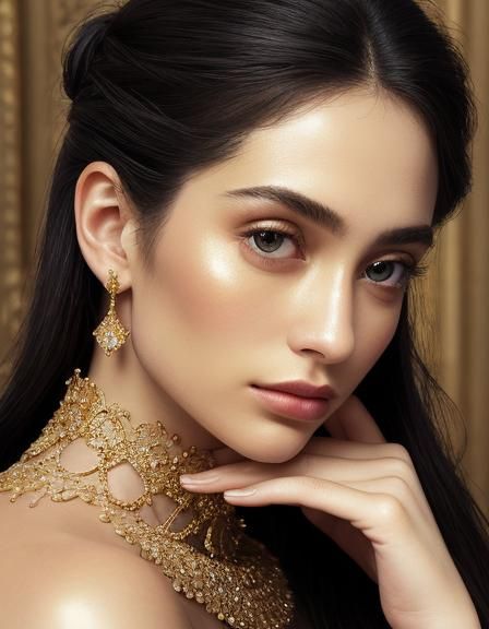 Surreal Portrait in Dark Light, Oil Painting Style