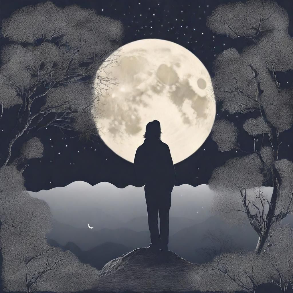 Poet Contemplates the Moon's Glow