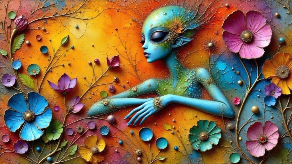 Egyptian Goddess in Alien Cosmic Style