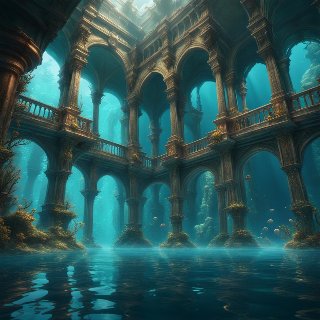 Fantastical Underwater Palace Concept Art
