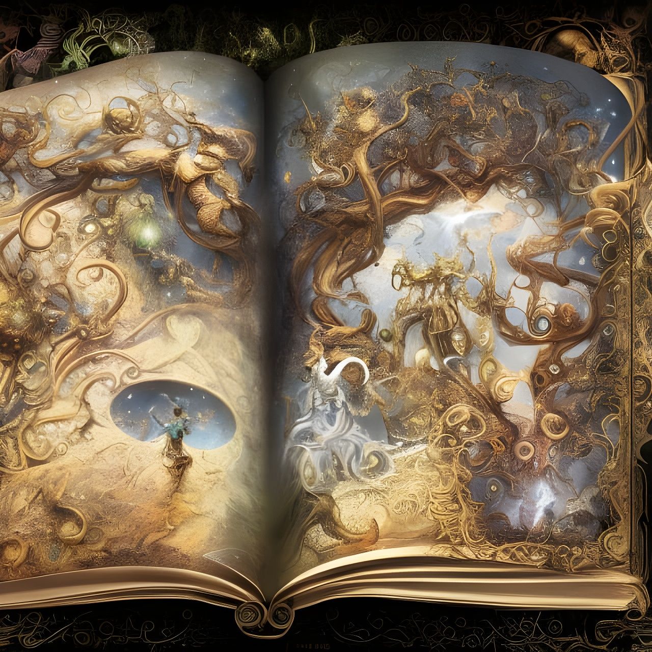 Hyperdetailed Storybook Portal to Fantasy Realm