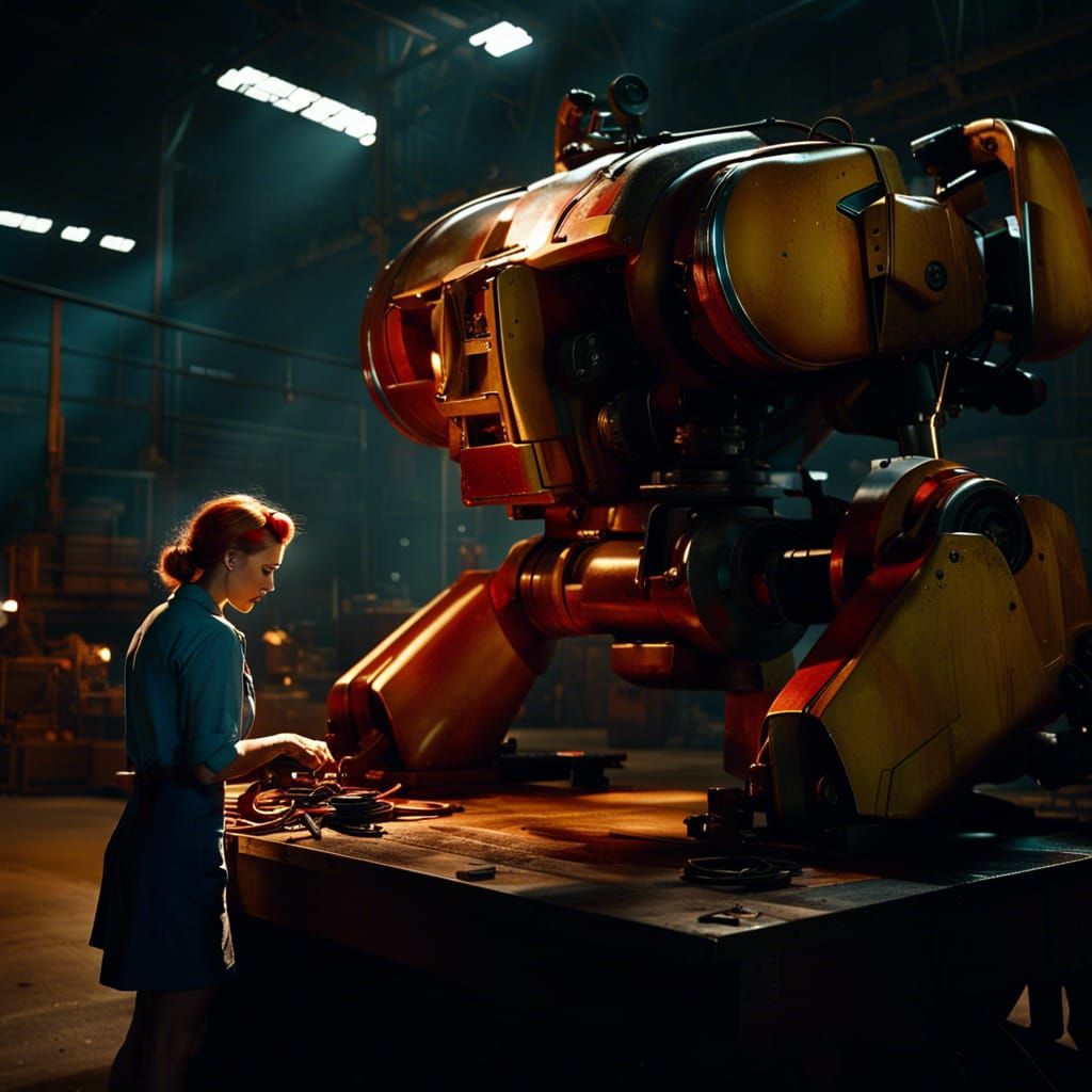 Rosie the Riveter and Mecha, Cinematic Film Still