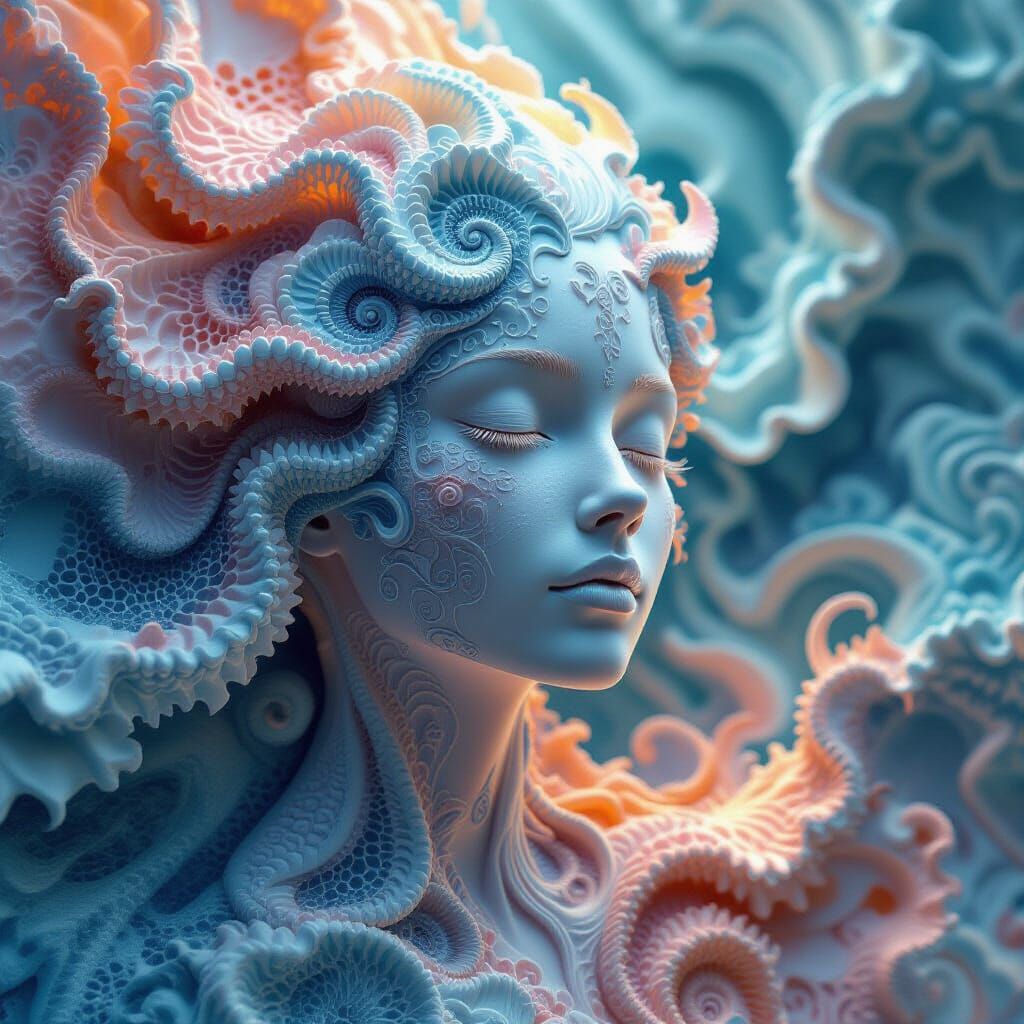 Ethereal Soul: Fractal Patterns in 3D Rendering