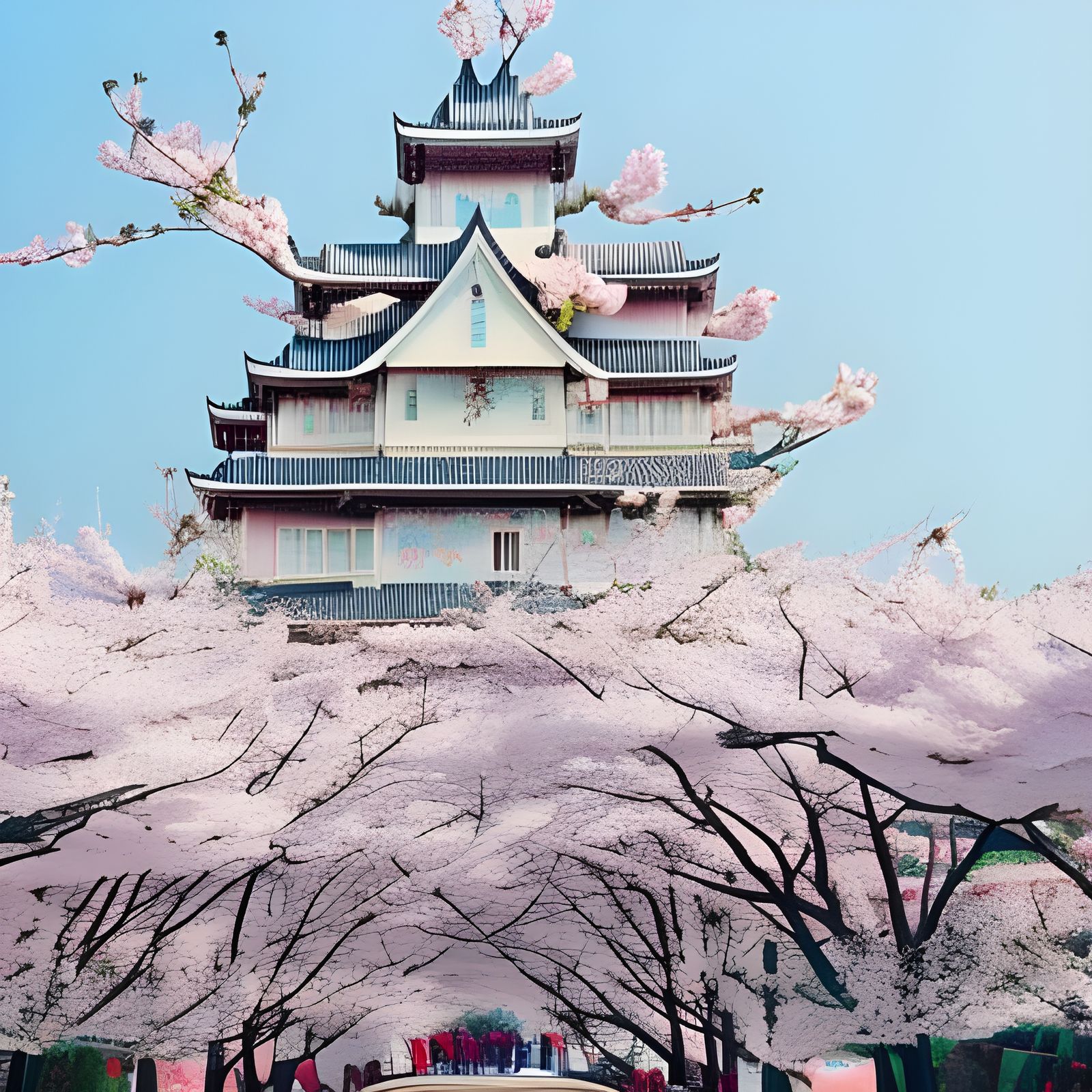 Cherry-blossom castle