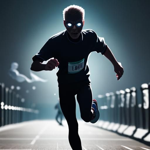 Runner Surrounded by Ghosts: Professional Photography