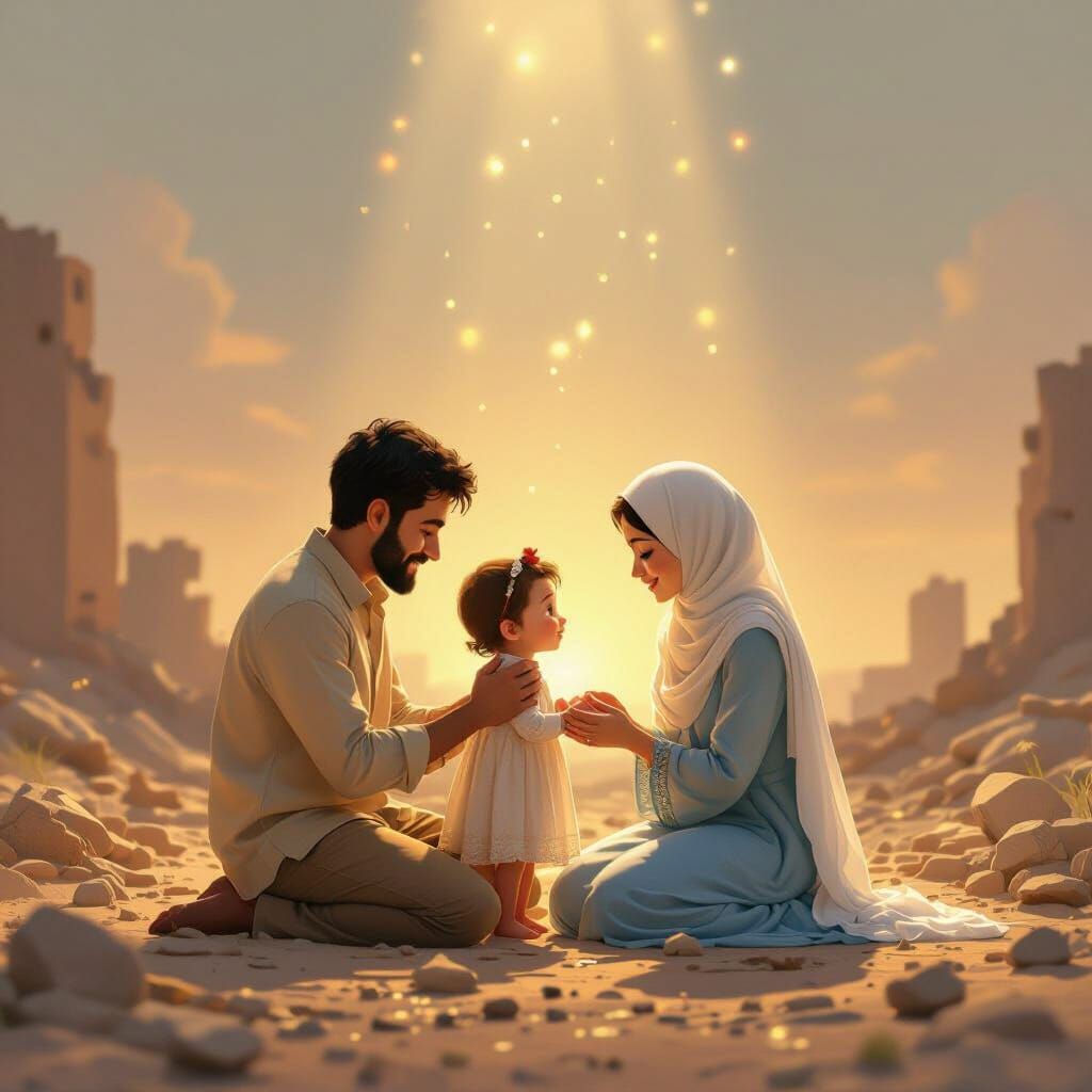 Baby Girl Ascending in Pixar-Style Lighting