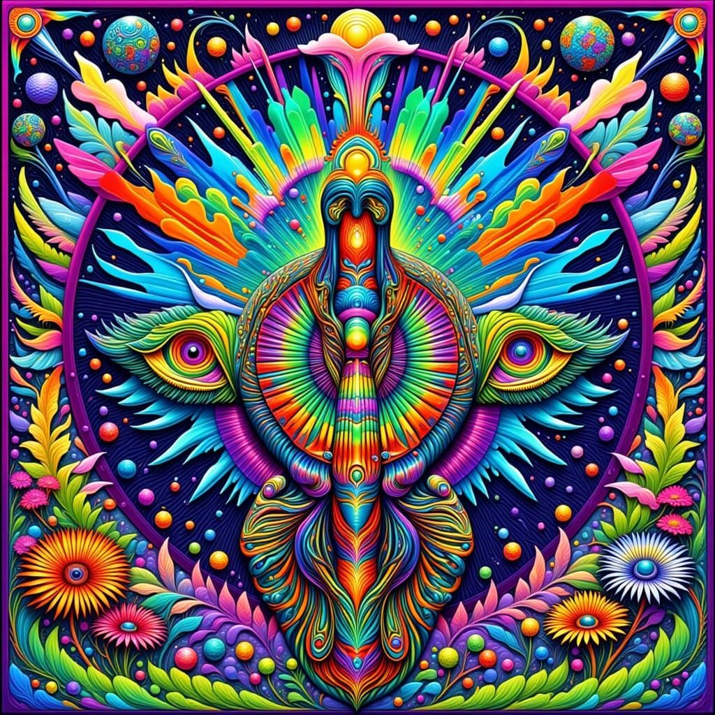 Vibrant Psychedelic Peace Sign Art