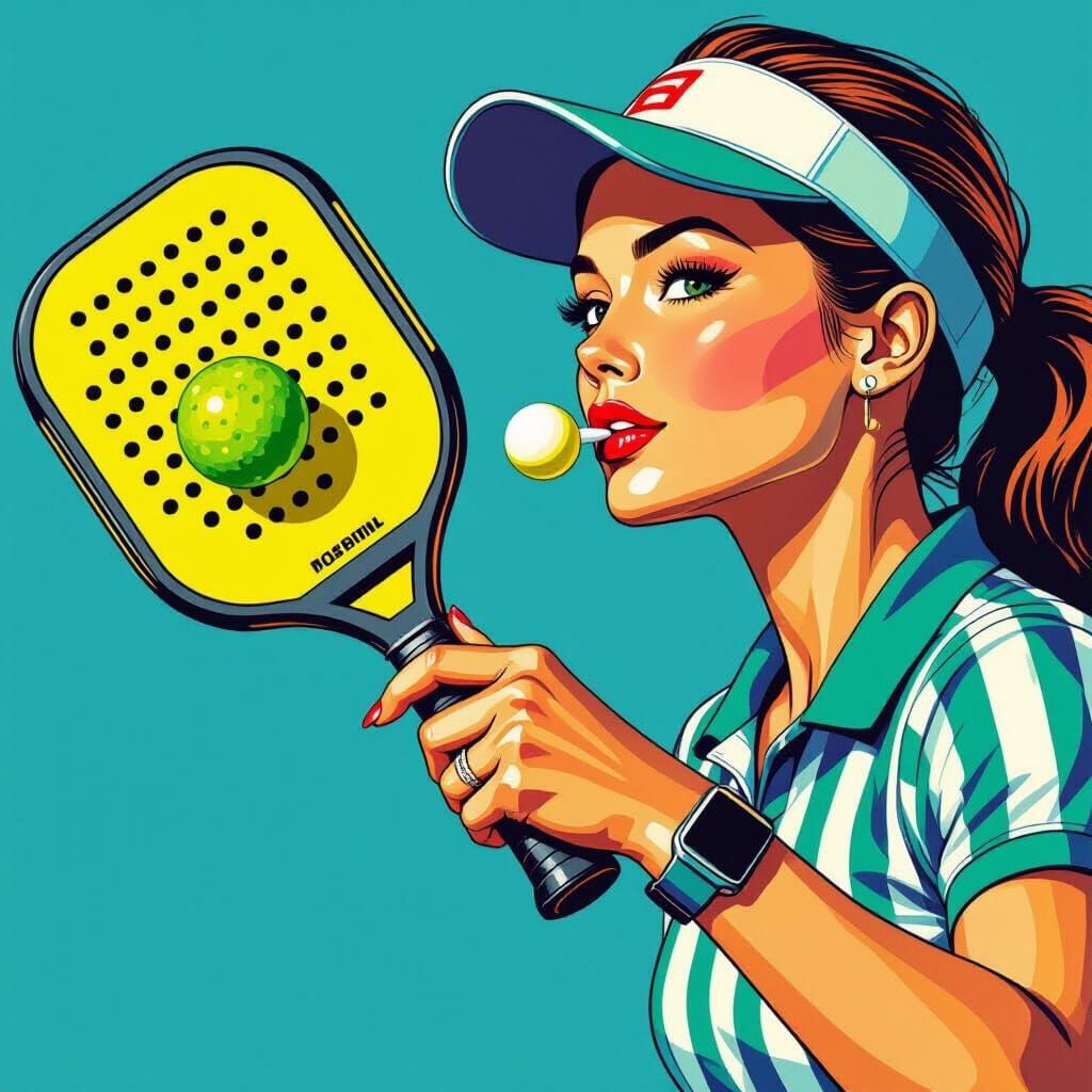 Dynamic Pickleball Play in Vibrant Style