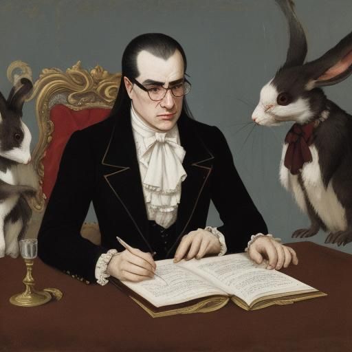 Surreal Vampire Scene in Expressionist Style