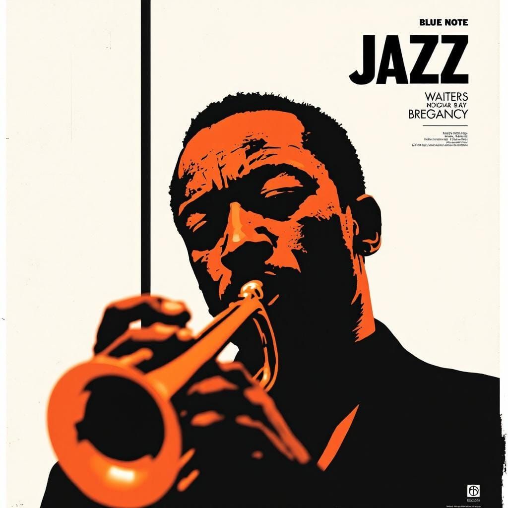 Jazz Musician with Trumpet in Reid Miles Style