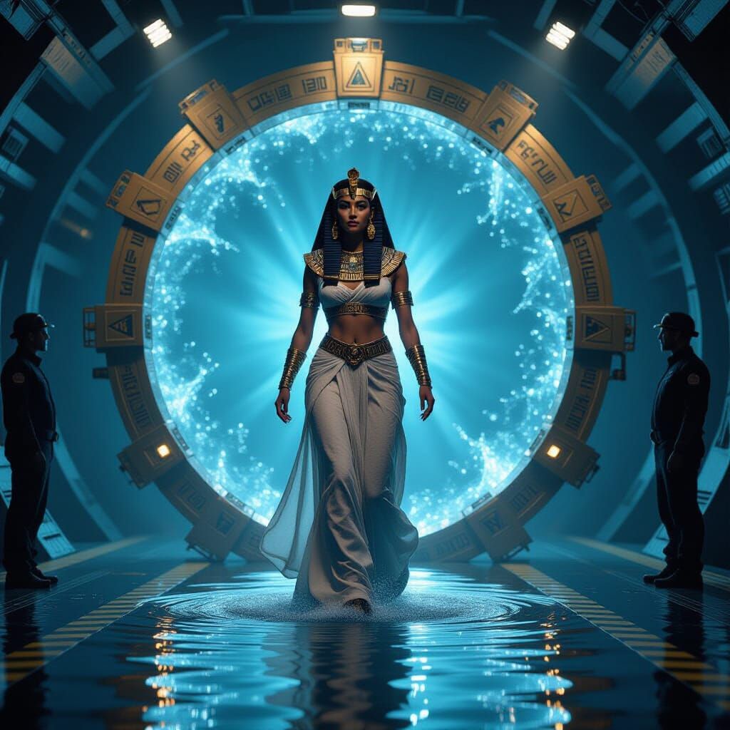 Egyptian Goddess Emerges from Wormhole Portal