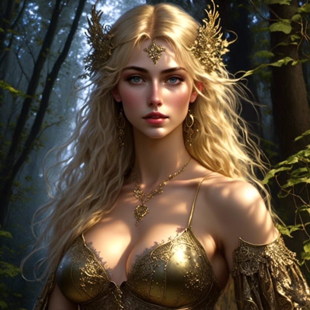 Striking Blond Woman Portrait in Silvestri Style