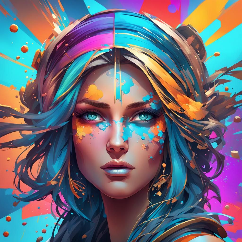 Colorful Portrait Marks AI Image Generation Milestone