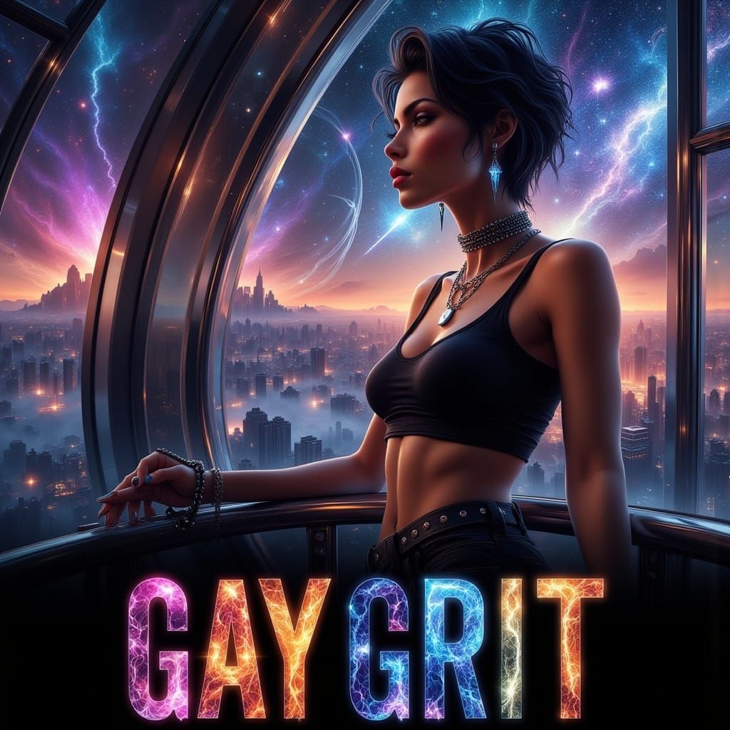 Dark Elegance in a Gritty Rainbow Hued Cosmos