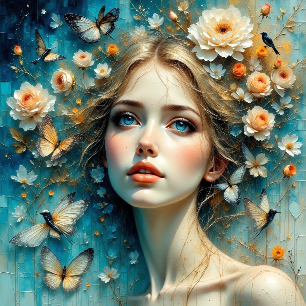 A poetic portrait of a woman with unearthly beauty