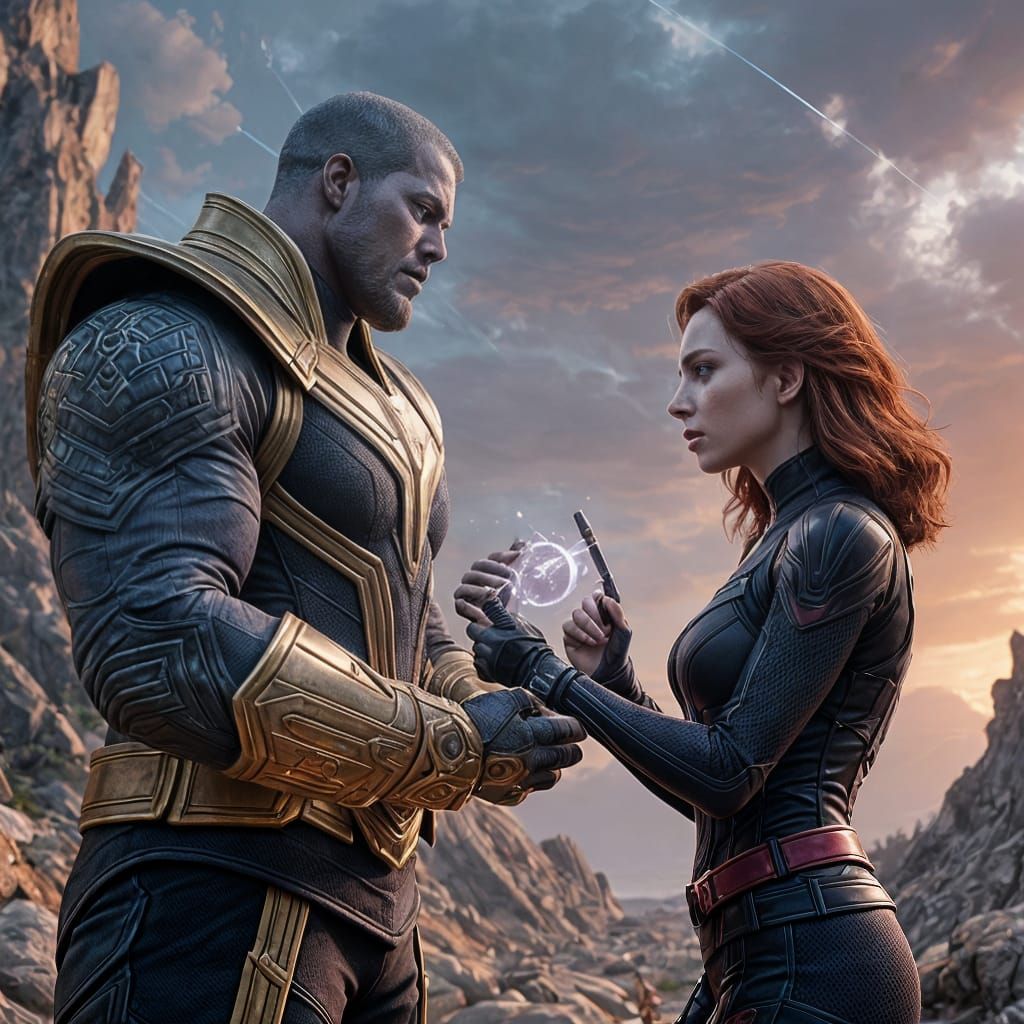 Thanos and Black Widow Honeymoon: Fantasy Concept Art