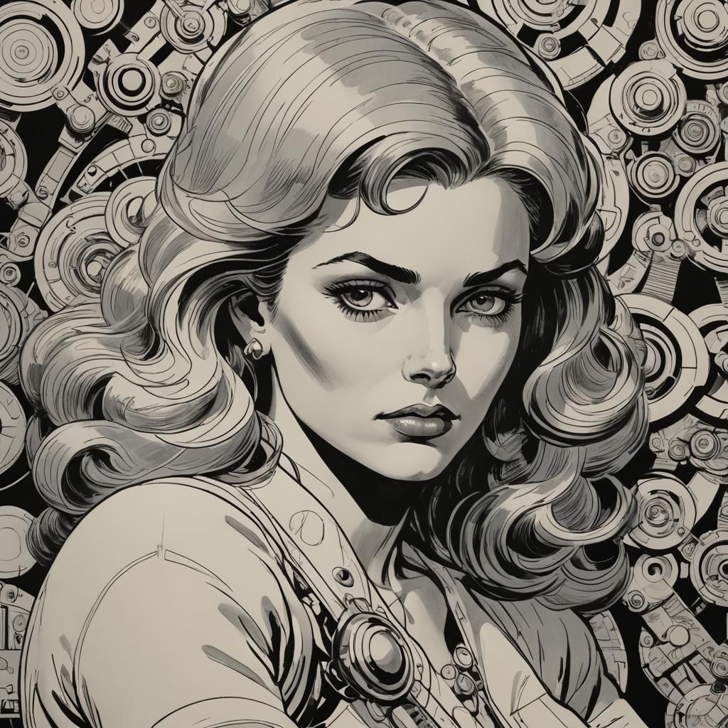 Woman in Comic Book Style Illustration