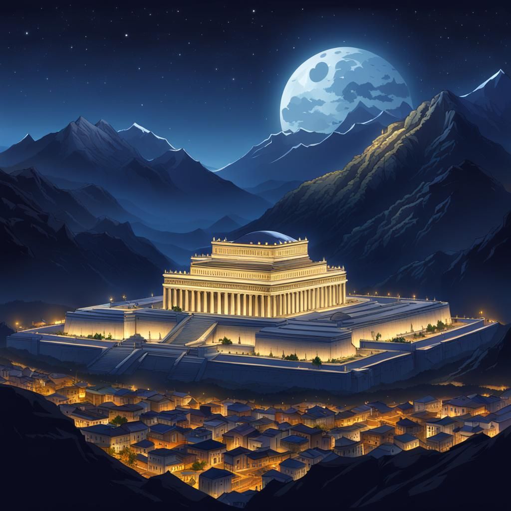 Mount Olympus at Night: Greek Kingdom
