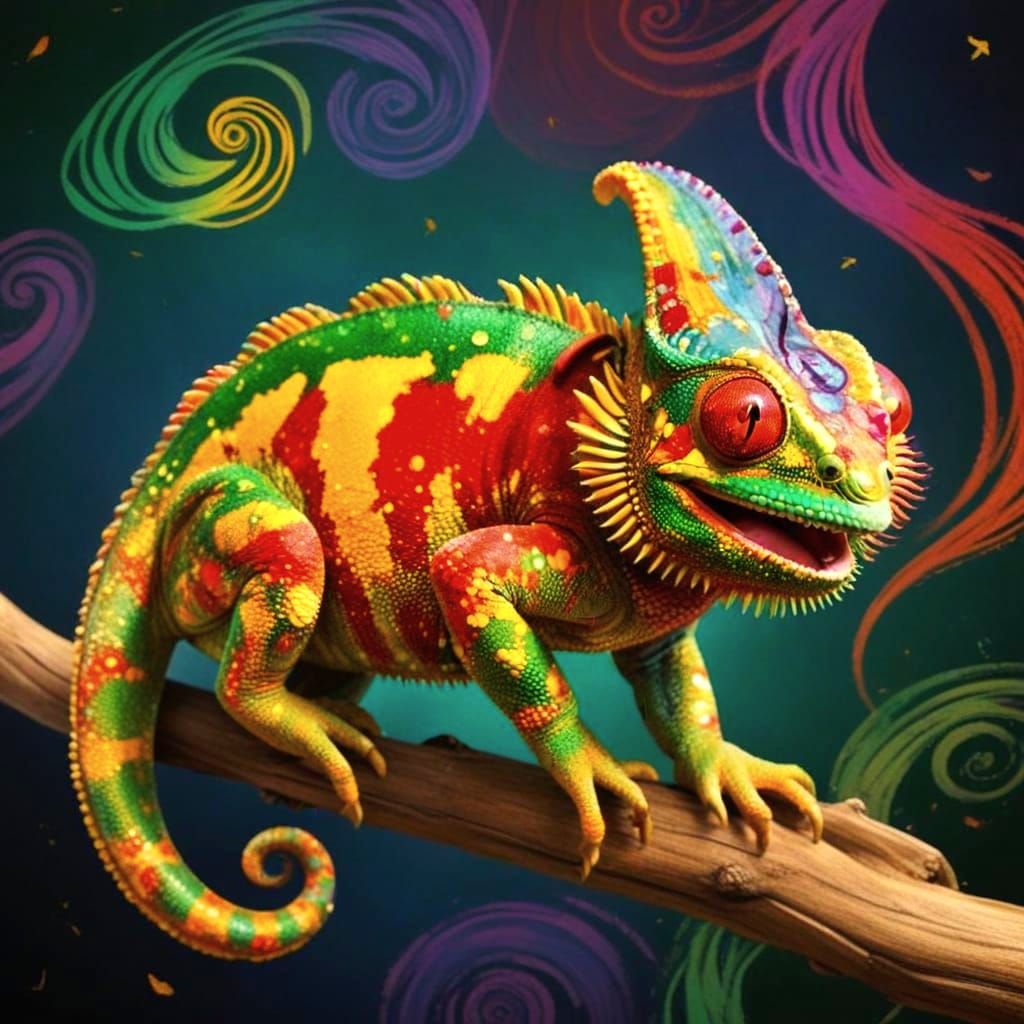 Chameleon of Karma in Vivid Colors
