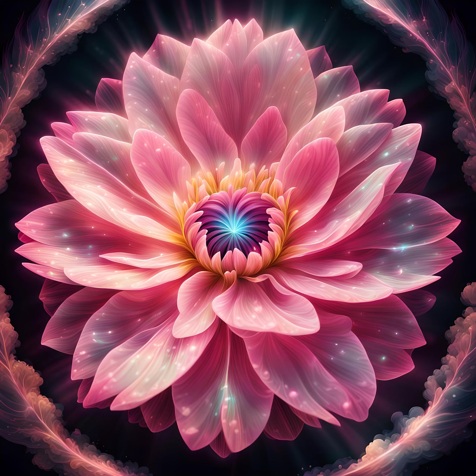 Beautiful Pink Glowing Flower