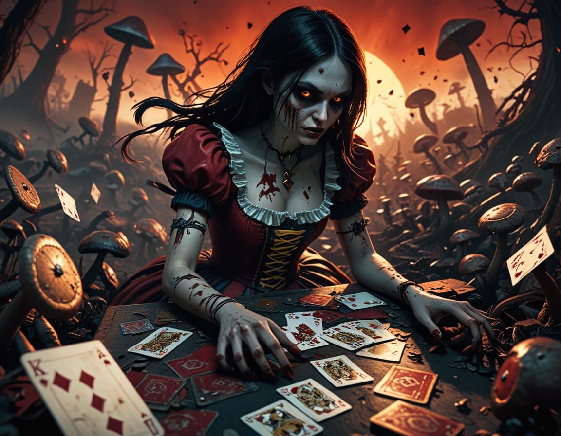 Alice Fights Undead in Dark Wonderland