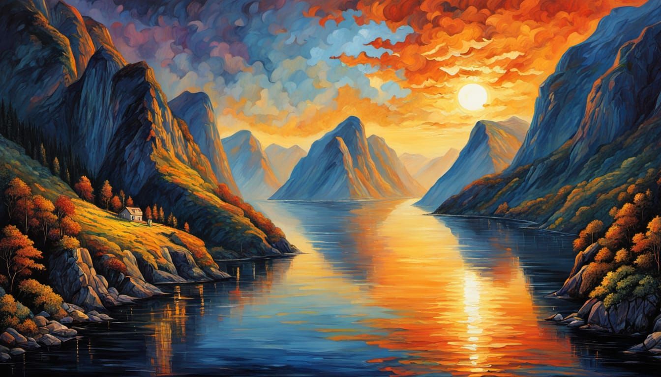 Dramatic Fjord Landscape in Norway