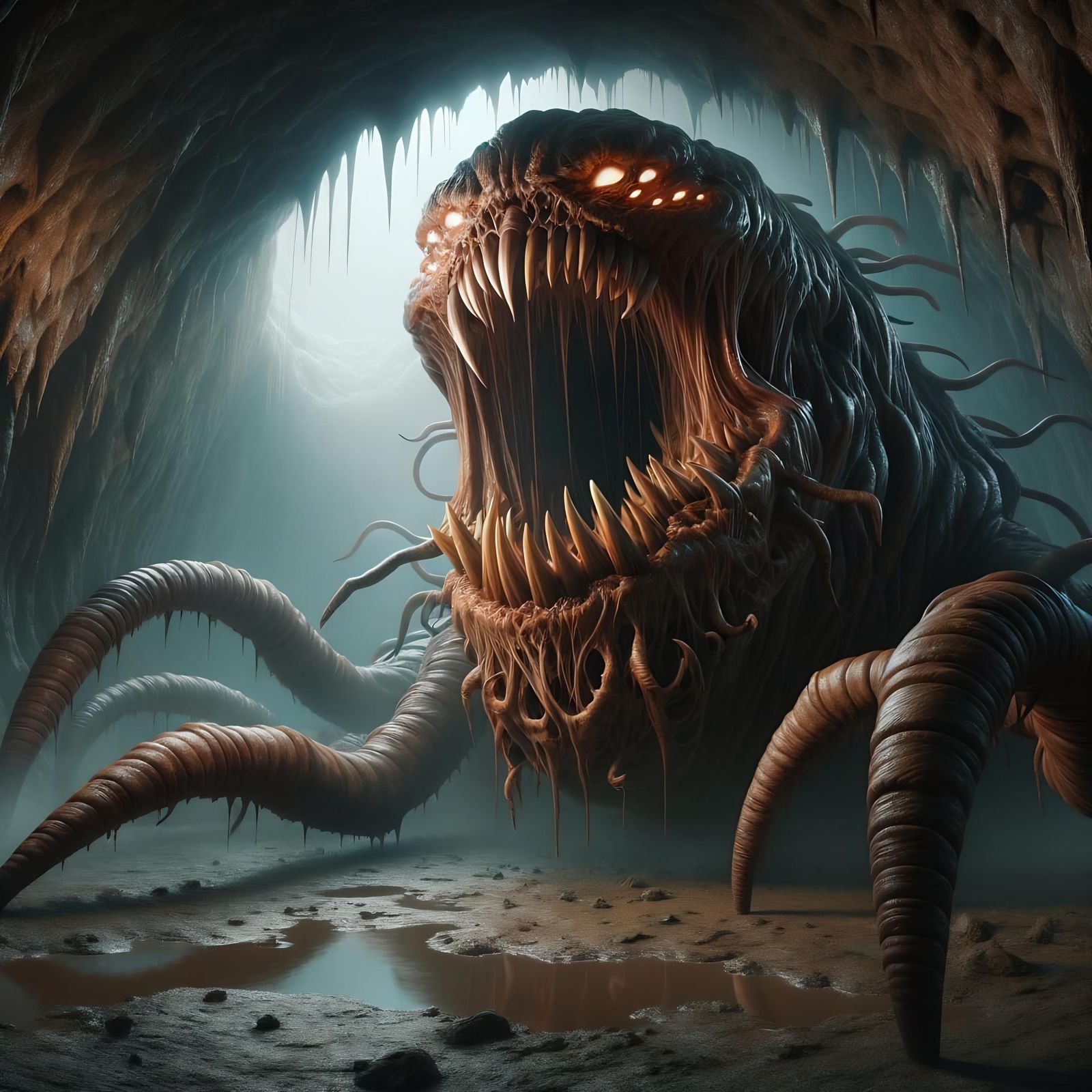 Abyssal Maw Monster in Ominous Cave