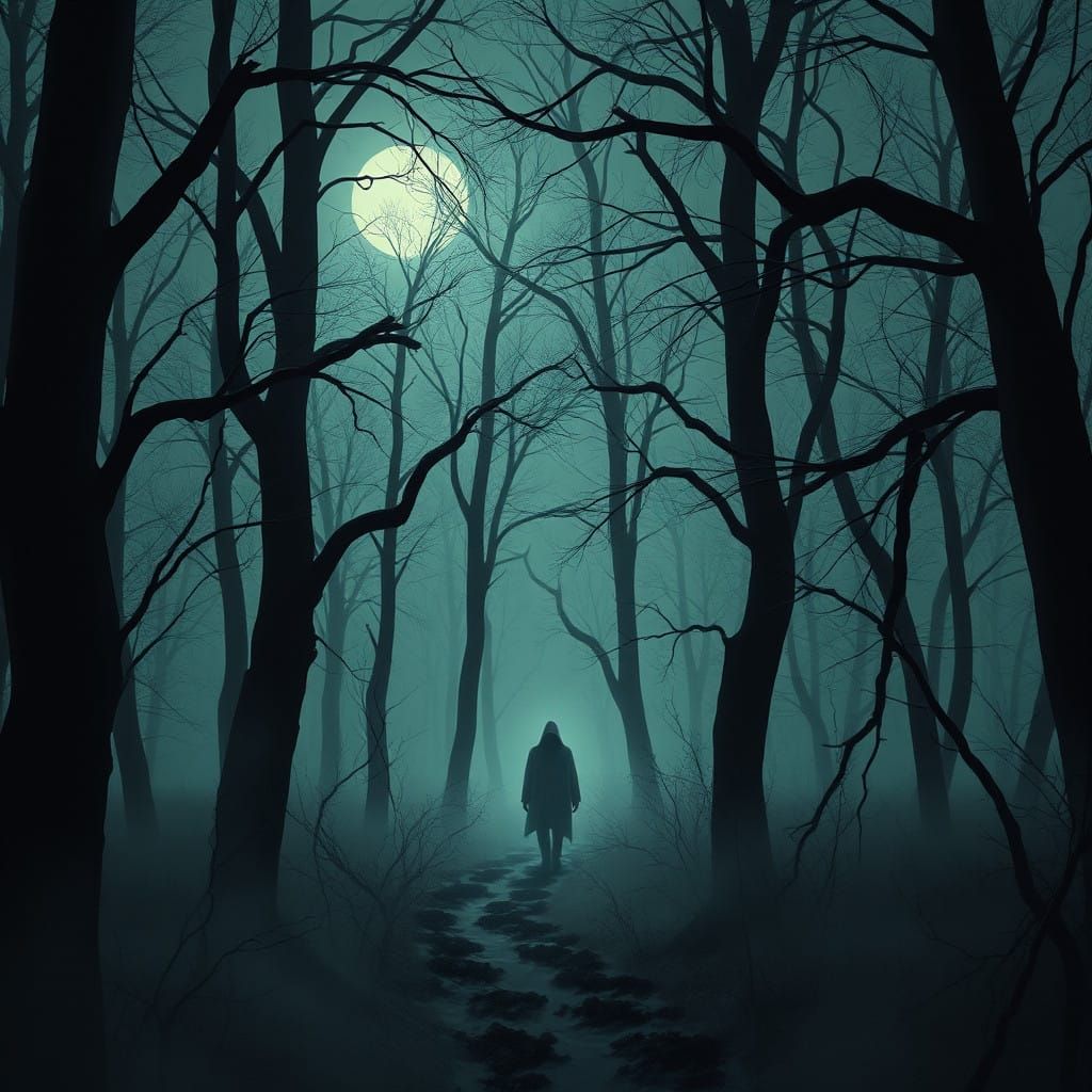 Menacing Slasher Emerges from Moonlit Woods in Gothic Horror...