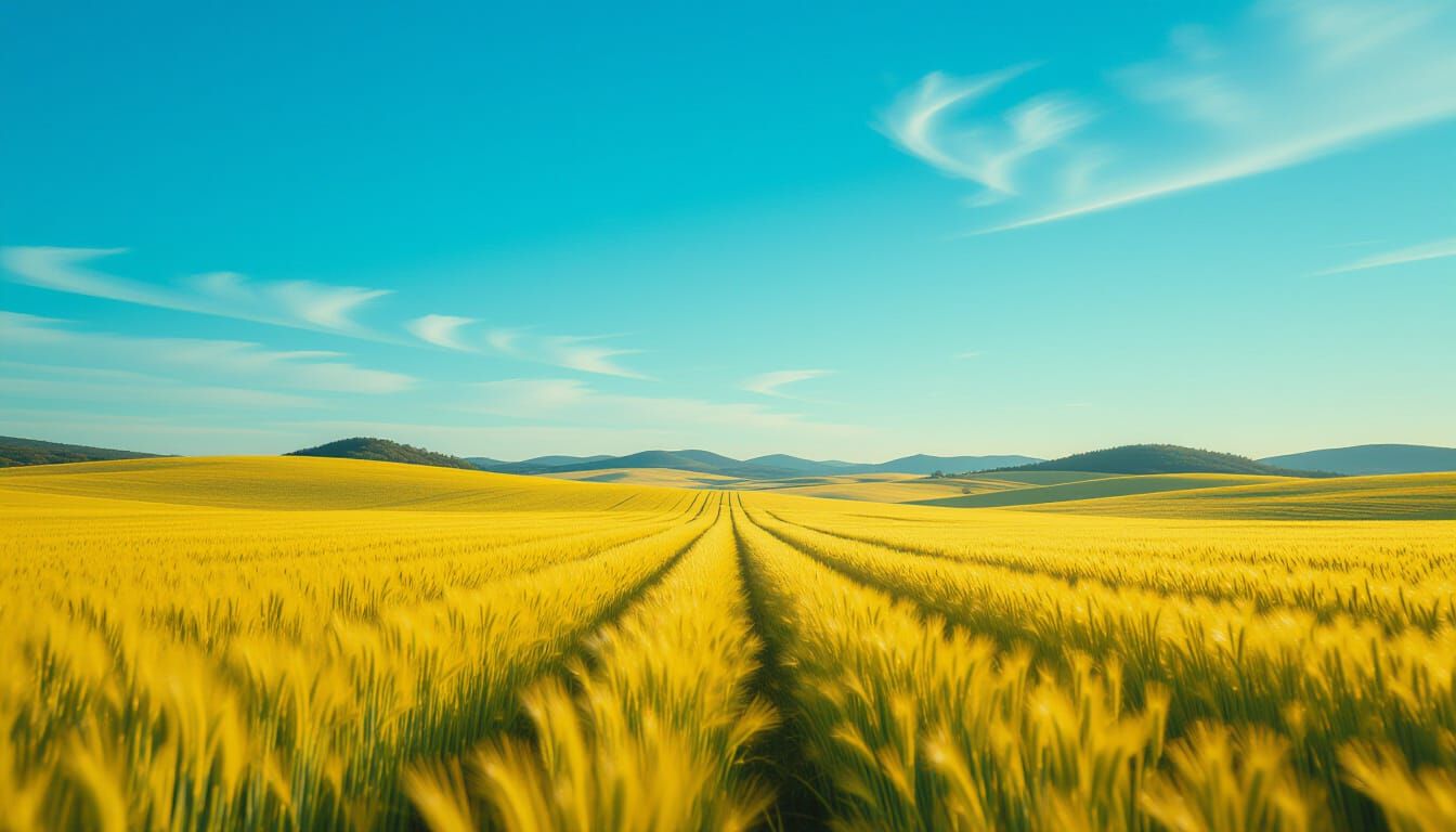 Golden Fields Under Azure Skies: Outback Photography