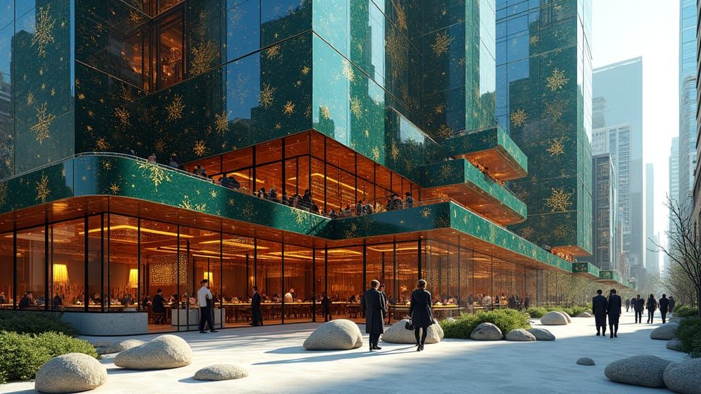 Gustav Klimt-Inspired Futuristic Restaurant in Midtown