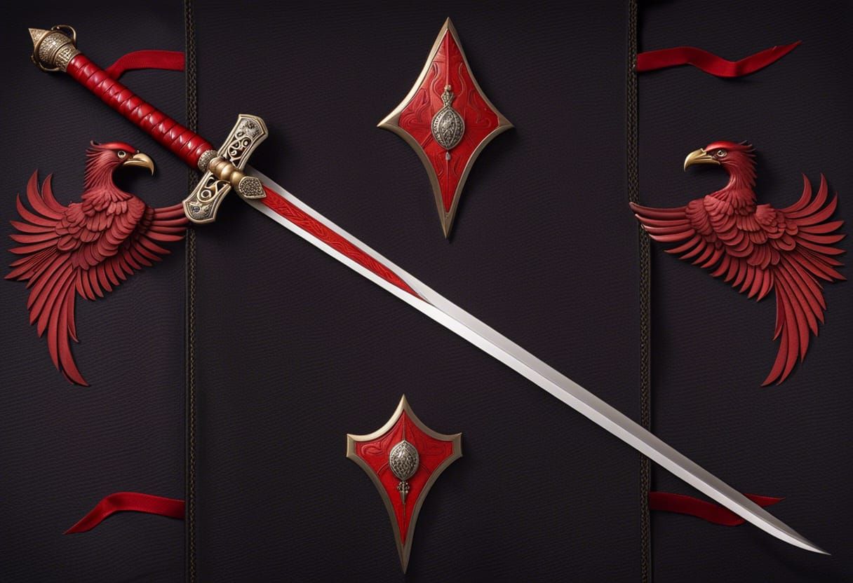 Eagle Wing Sword in Red Lined Box