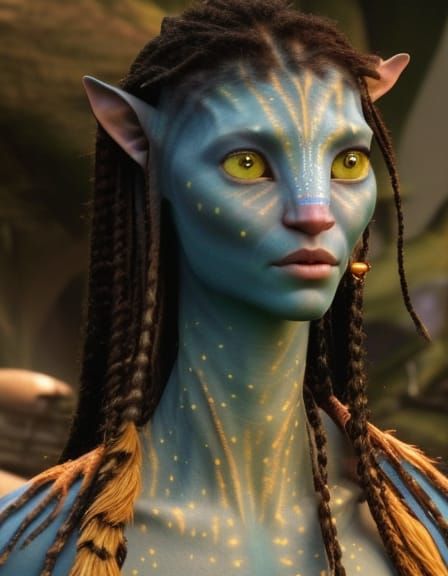 Photorealistic Na'vi Portrait from Avatar