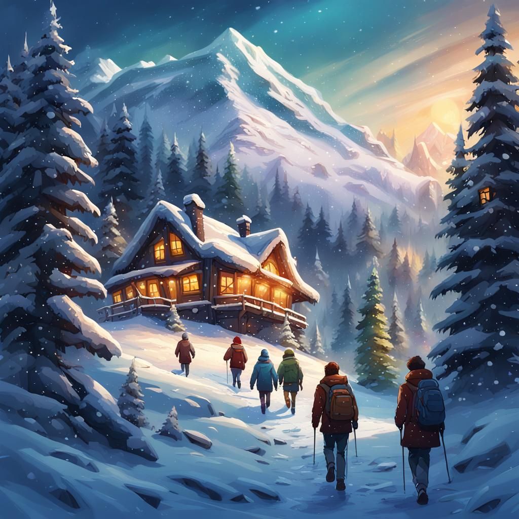 Snowy Mountain Retreat on Christmas Day
