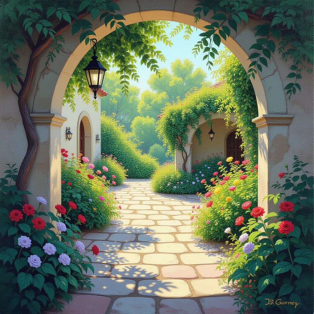 Secret Garden Oasis Oil Painting