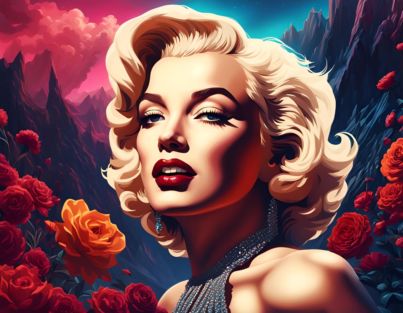 Abstract Marilyn Monroe Matte Painting in 8k